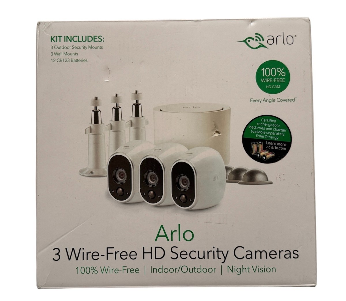 Arlo 720P HD Security Camera System VMS3330W Wire-Free Cameras
