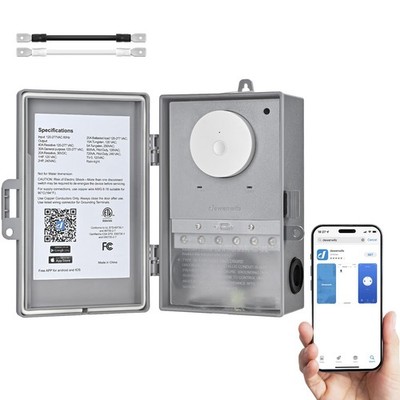 WiFi Pool Pump Timer, Heavy Duty 40A 120-277 VAC 2HP Wireless Smart Controller