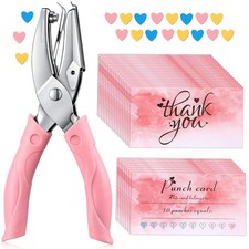 Honoson Punch Card and 100 Pieces Reward Punch Card, Handheld Kit, Single-Hol...