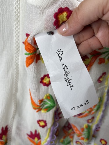 Miss Selfridge Dress Womens US 2 Embroidered Floral Boho Festival Summer EU 34 - Picture 6 of 10