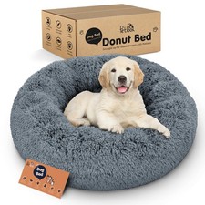 Donut Dog Bed - Premium Comfort for Anxiety Relief - Fluffy  Calming Design ...