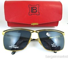 Vintage Laura Biagiotti Sunglasses Made in Italy Black Gold 687 NEW