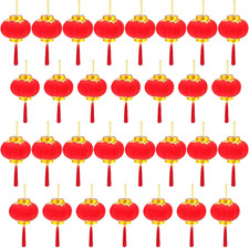 30 Pack Red Chinese Mini Lanterns Decorative Lucky Hanging Lanterns Decoration