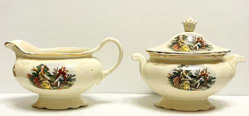 Homer Laughlin Virginia Rose Creamer & Sugar Bowl made in U.S.A. K 50 N8/K 51 N8