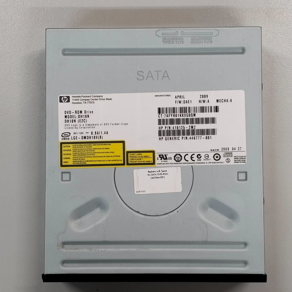 HP DH10N CD DVD ROM Optical Drive 410125-2M2 447464-001 446777-001 F/W DAE1 - Image 2 of 4