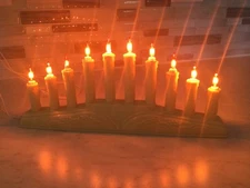VINTAGE CHRISTMAS/THANKSGIVING 10 LIGHT CANDOLIER CANDLE 10” L x 3 1/2” H