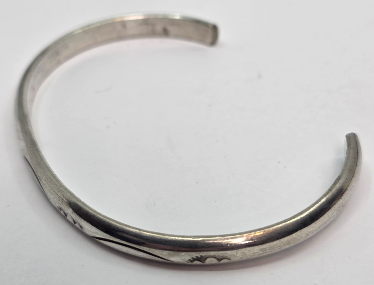 Native American Sterling Silver Thin Stamped Stac… - image 2