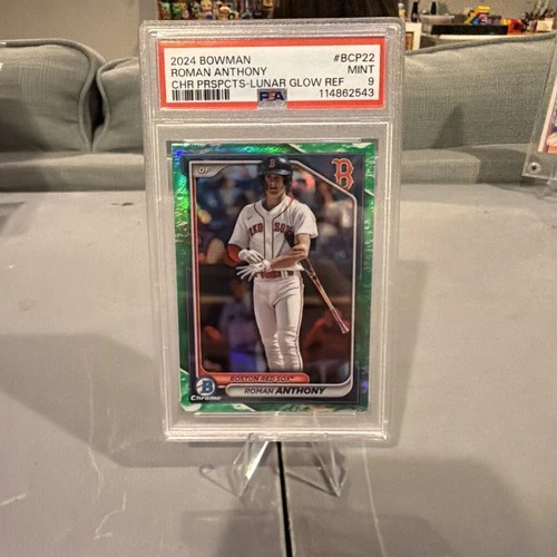 2024 Bowman Chrome Lunar Glow Refractor Roman Anthony PSA 9