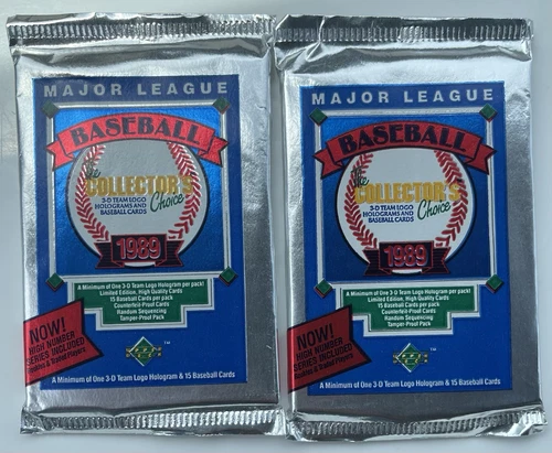 (2) 1989 Upper Deck High Series Packs Unopened From Box Ken Griffey Jr RC
