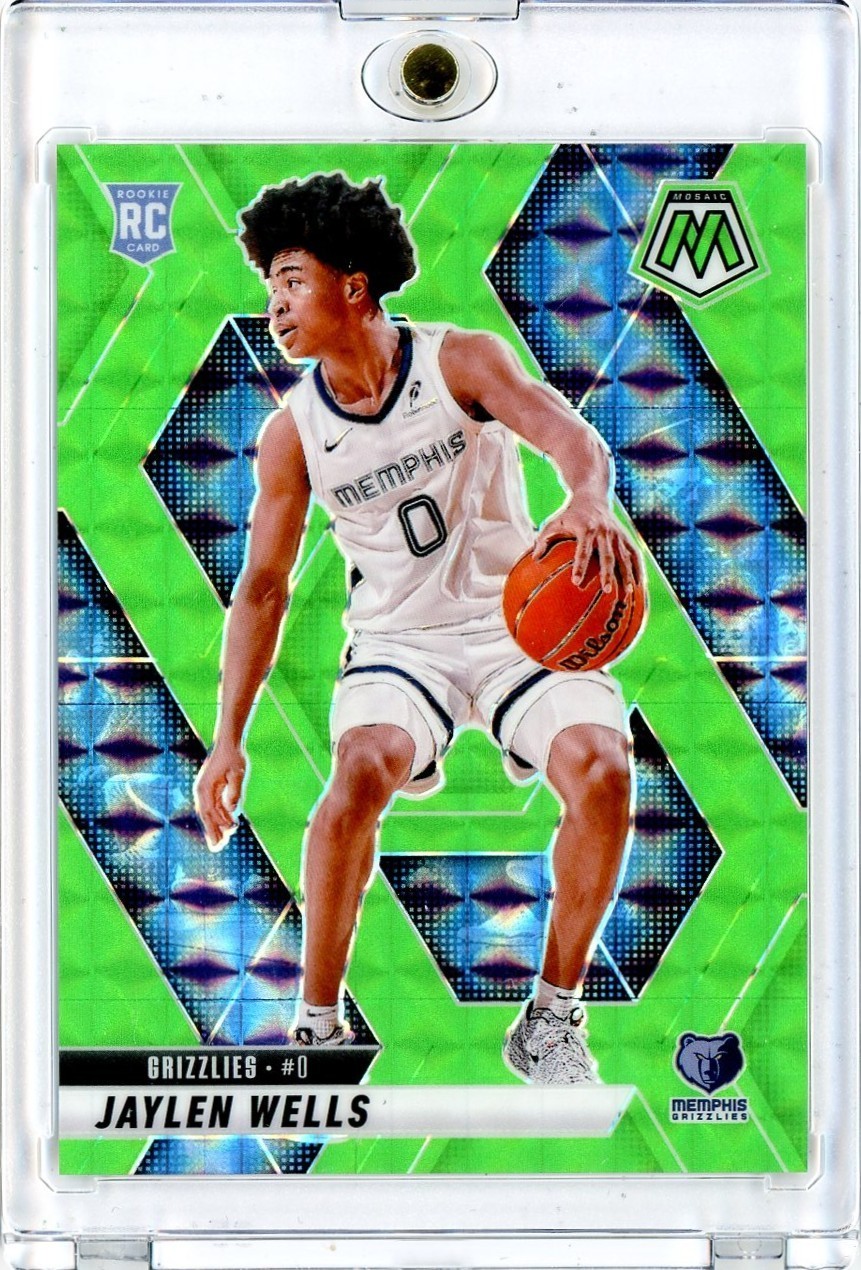 2024-25 Panini Mosaic Jaylen Wells Fluorescent Neon Green /10 RC Grizzlies #240
