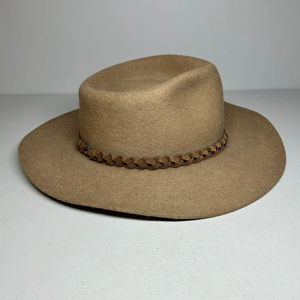The Great Australian Hat Co. Trilby Sombrero Marrón Suave 6 7/8 56 Hecho en Australia Foto 3 de 4