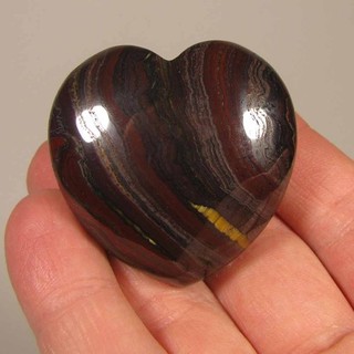 1.8" RED TIGER IRON Heart Polished Palm Stone Australia