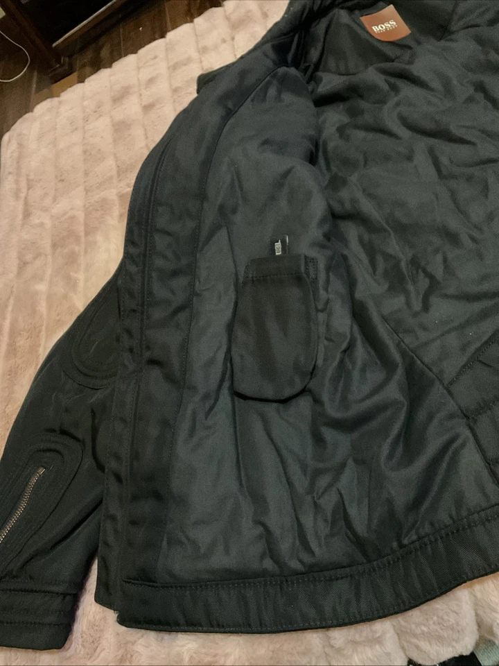 Vintage Boss Hugo Boss Motorcycle Jacket OLMAS Black Men’s Medium - Image 4 of 4