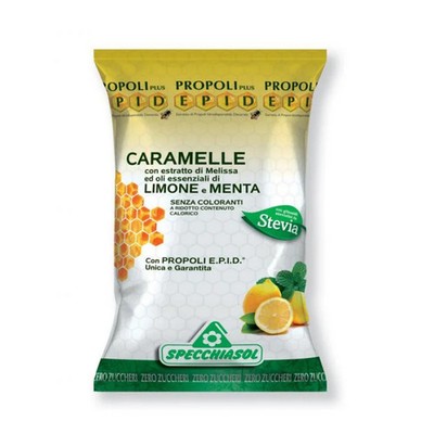 Specchiasol E.P.I.D.  Lemon and Mint Propolis Candies (24 Pieces)