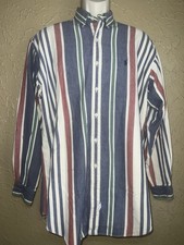 Vintage Ralph Lauren Button Down Shirt Mens M Western Striped Long Sleeve Cotton