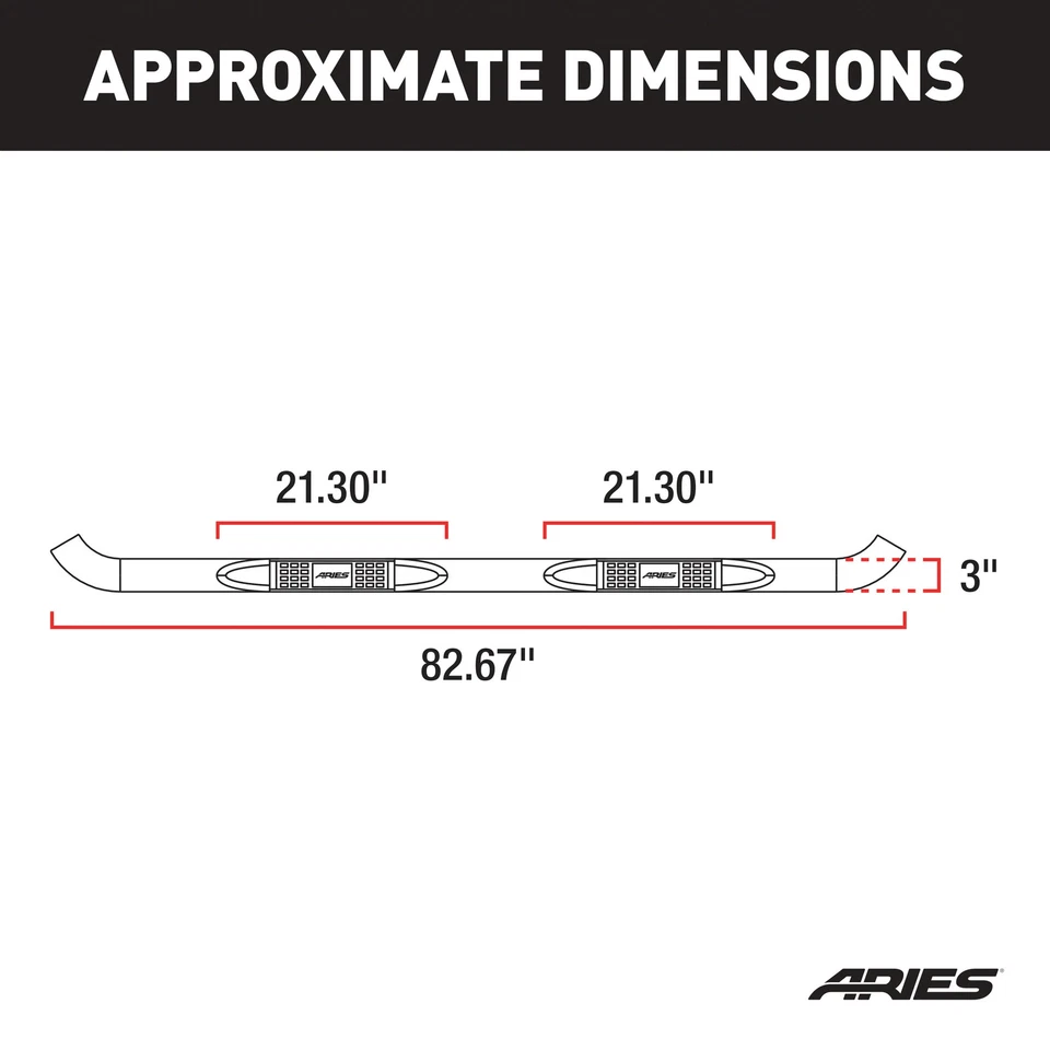 Aries 3in Stainless Nerf Bars for 99-16 F-250/F-350 SD Crew Cab|00-05 Excursion Foto 3 de 4