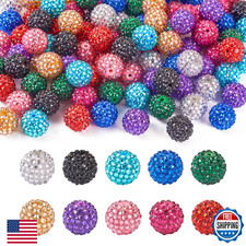 Fashewelry 100pcs 20mm Mixed Color Resin Rhinestone Bubblegum Beads