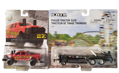 2025 ERTL 1:64  Scale PULLER Red  ''EZ PULLIN'' 4wd Pulling Truck NEW PLUS SLED!