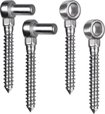 Insaga Gate Hinge M12, 2 Set Heavy Duty Farm Gate Screw Hook and Eye Hinge Pin