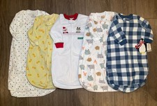 Lot of 5 Carter  s Baby Sleep Sacks / Gowns Mixed Sizes 0  9M 3  6M 6  9M