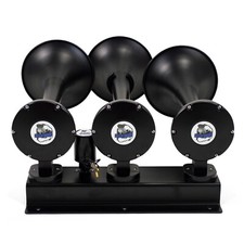 Bocina De Aire Fuerte HornBlasters De 2 Trompetas Para Camiones Grandes O Semis - Plataforma Grande, 12V, Fácil Instalación