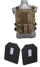 Tactical Scorpion Body Armor Wildcat Carrier + Level IIIA Hard Plates Multicam