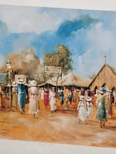 Market Day at St John's Jimbooma Qld c. 1920 by John Guy 1944-2000 Australian - image 4 of 4