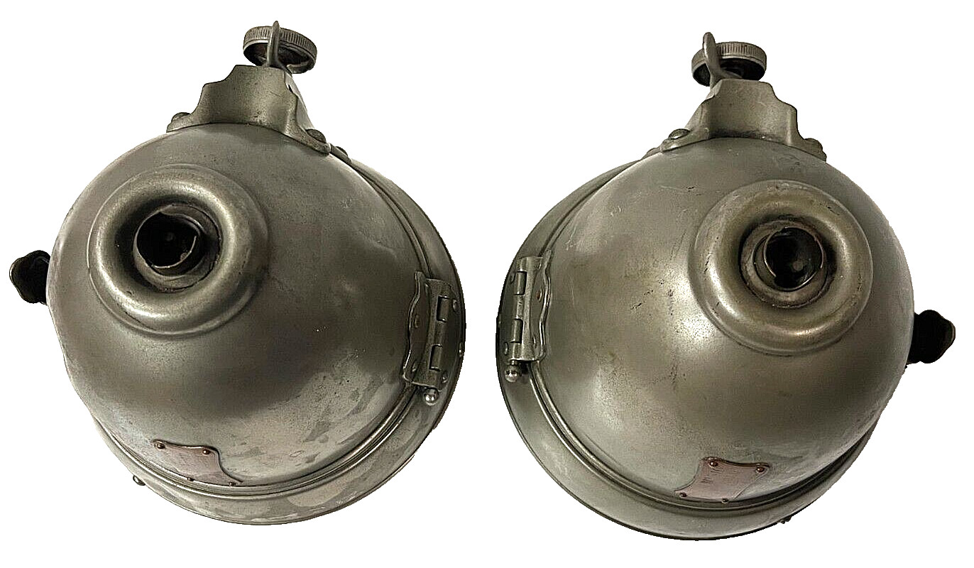 PAIR EARLY SILVER GHOST ROLLS ROYCE LUCAS MODEL 516 COWL LAMPS