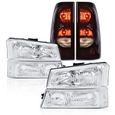 Fit For 03-06 Chevy Silverado 1500 2500 Chromeclear Headlight Tail Light
