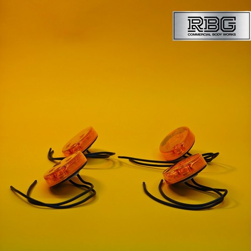 4x Side Marker Light Oval Amber LED Slim Line WAS 12/24V Lamp Trailer Caravan - Picture 8 of 10