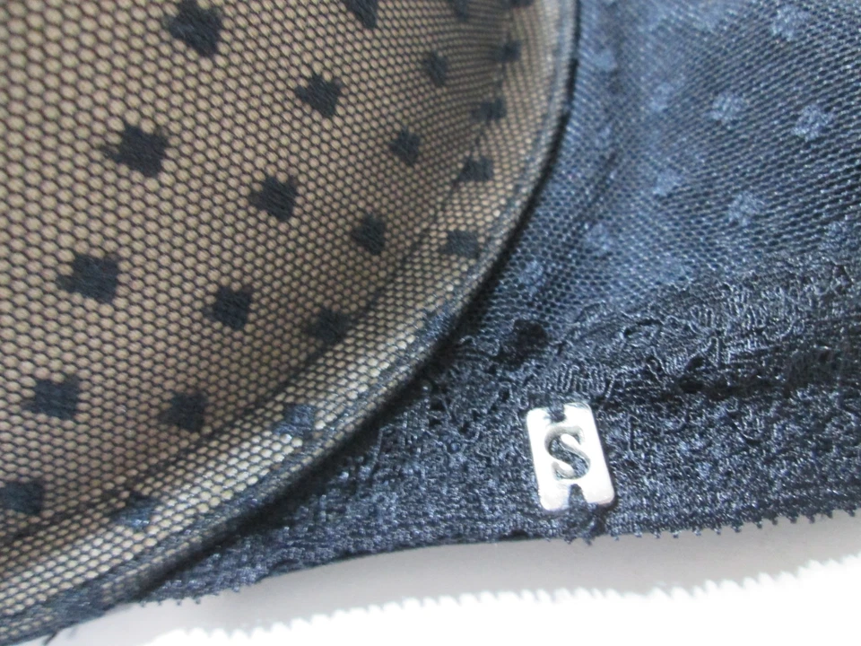 Scandale Bra Size 34C Black Underwired Push-Up Adjustable Strap Spotted Lingerie - Image 4 of 4