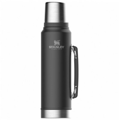 STANLEY CLASSIC GETRÄNKEFLASCHE 1 LITER EDELSTAHL THERMOSKANNE WARM KALT Schwarz|Blau