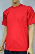 2 NEW PROCLUB S-5XLT HEAVY WEIGHT T-SHIRTS RED PLAIN TEE PRO CLUB BLANK