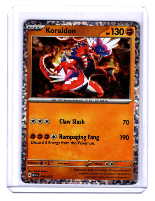 koraidon pokemon card mcdonald's Happy Meal for sale Listed cards may have imperfections. Koraidon (McDonald's Happy Meal 2023)