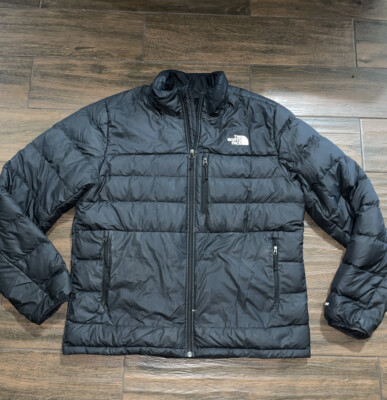 North Face Mens L Black 550 Goose Down Puffer Quilted Jacket