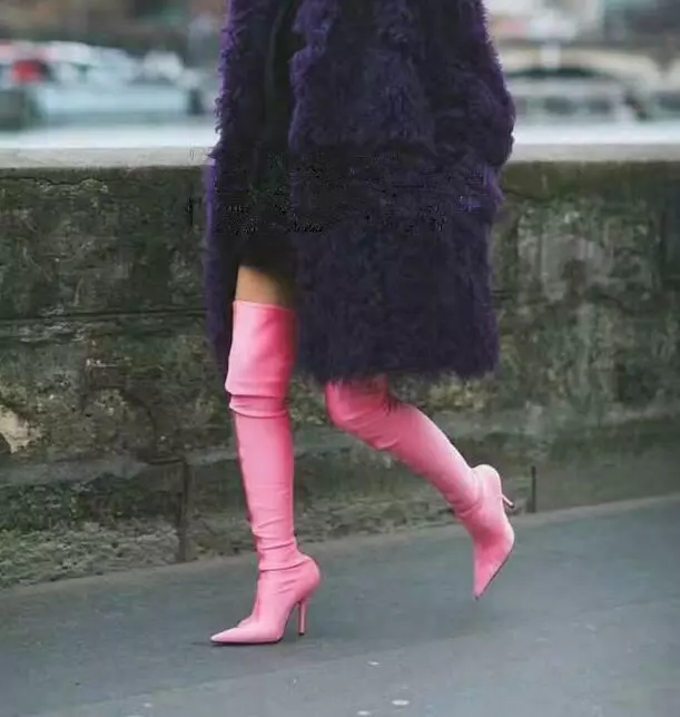 Satin over shop the knee boots