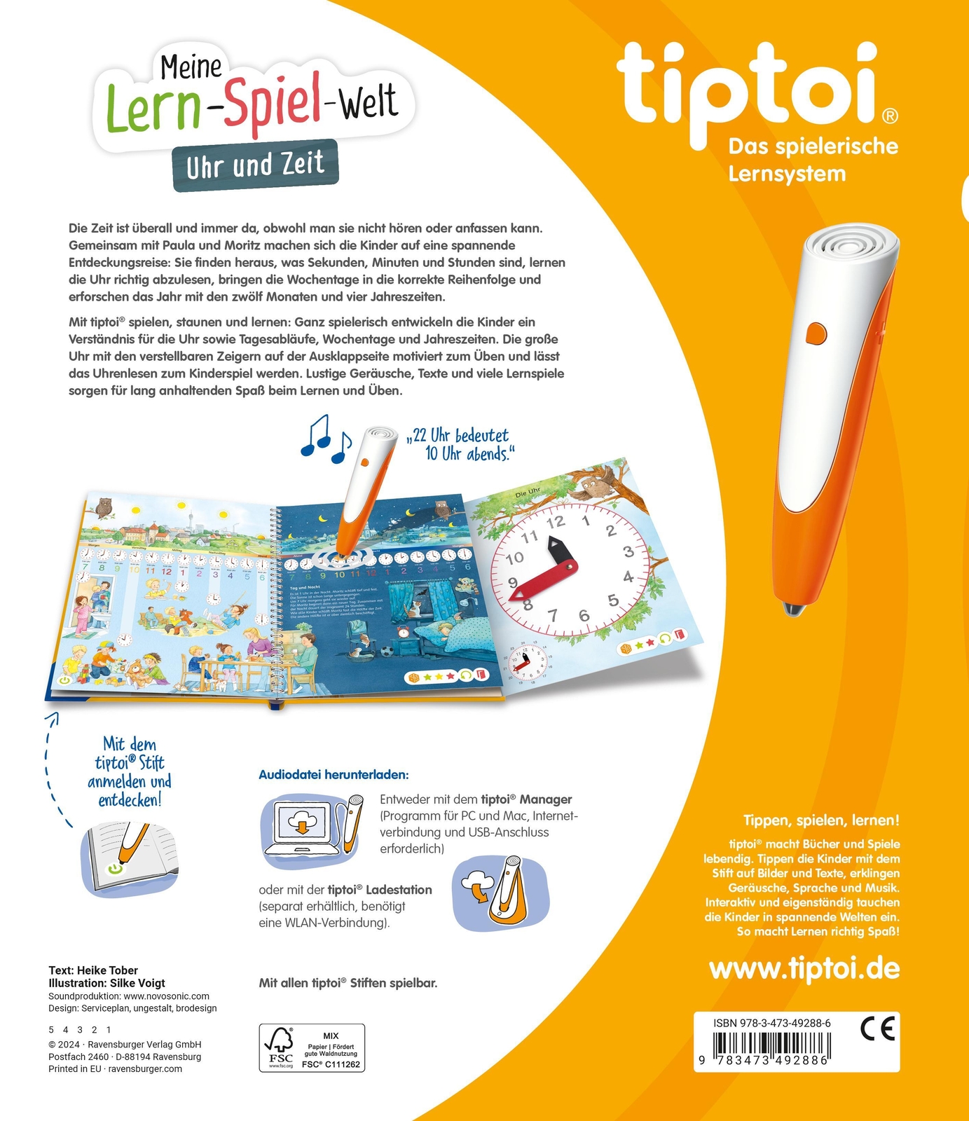 Thumbnail - Tiptoi® Uhr Und Zeit | Heike Tober | Deutsch | Buch | Spiralbindung |