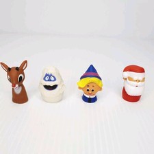 Rudolph The Red-Nosed Reindeer Finger Puppets 4 Piece Set Christmas Yeti Vtg