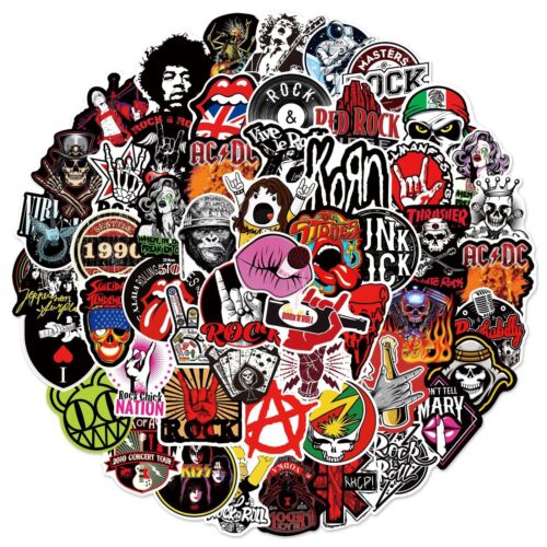 UK 104 Rock Stickers Heavy Metal Punk Band Music Guitar Car Decal Skateboard NEW - Picture 13 of 13