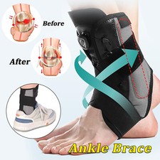 ANKLE BRACE COMPRESSION SUPPORT STABILIZER WRAP LACE UP  Sprain PAIN RELIEF FOOT