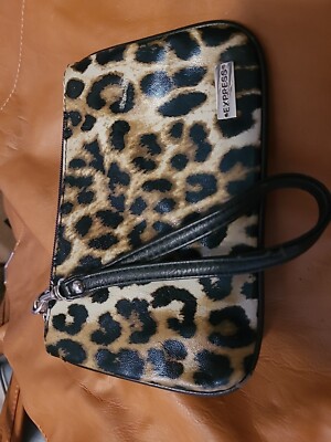 EUC - Express Leopard Print Small Wristlet Clutch