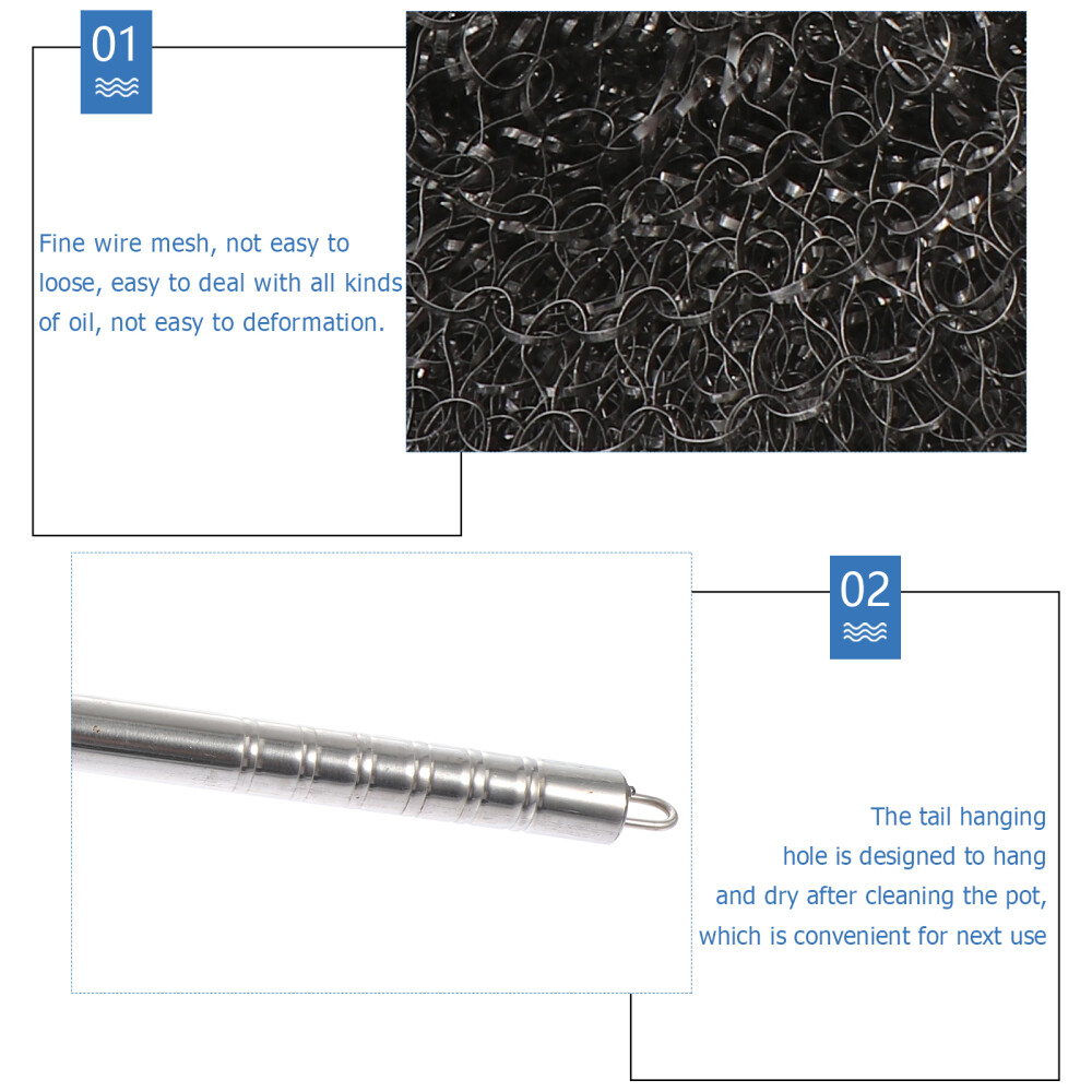 Steel Wool Pot Scrubber Dish Wok Cleaning Brush Sink Ball Sponge eBay