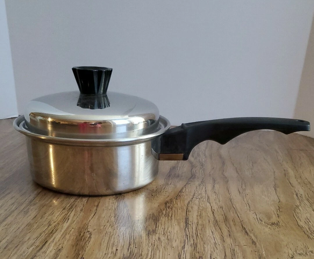 Vintage Star Brite cookware 1 Quart Pan with Lid, Stainless Steel Made in USA