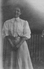 Pretty Woman Near Water Early 20th Century Dress Outdoor Scene 1900s