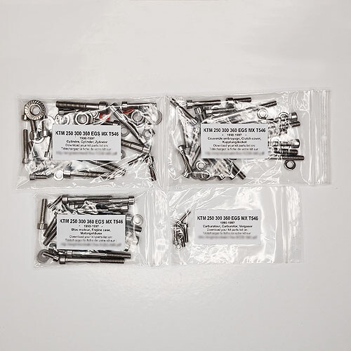 Kit vis moteur KTM 250 MX 1993 pour remplacer la visserie rouillée