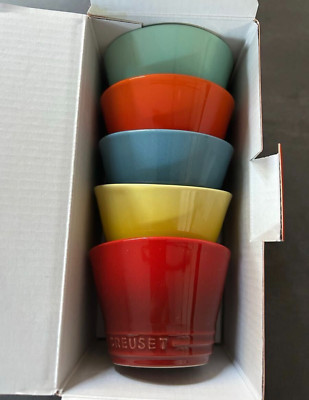 Le Creuset Neo Bowl S Size  5 pcs Rainbow Color Soup Rice Bowl  with Box 8 x 5cm