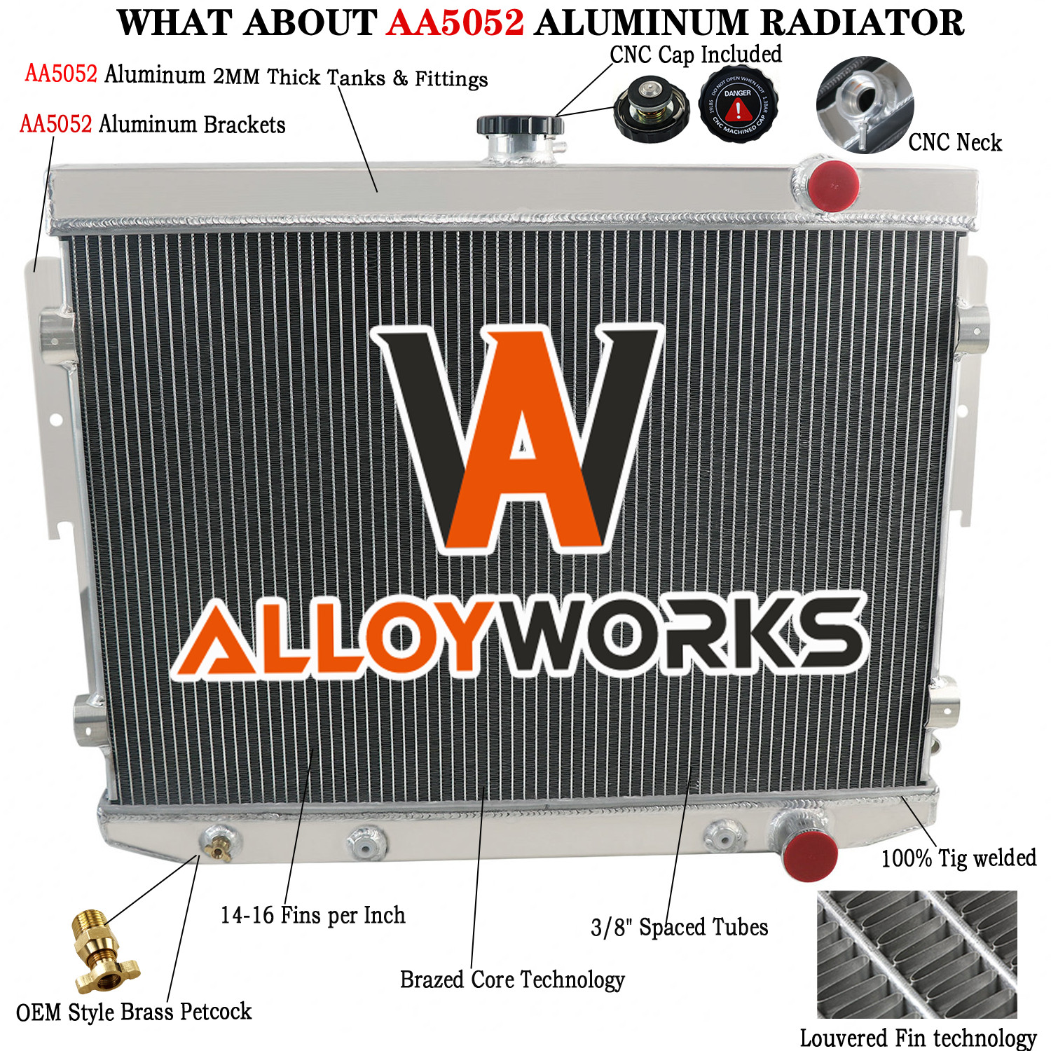 4 Row Aluminum Radiator for 1973-1978 Chrysler Dodge Plymouth Mopar 7.2L V8 AT