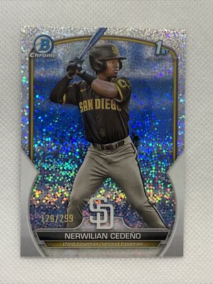 2023 Bowman Chrome 1st Nerwilian Cedeno Speckle Refractor #129/299
