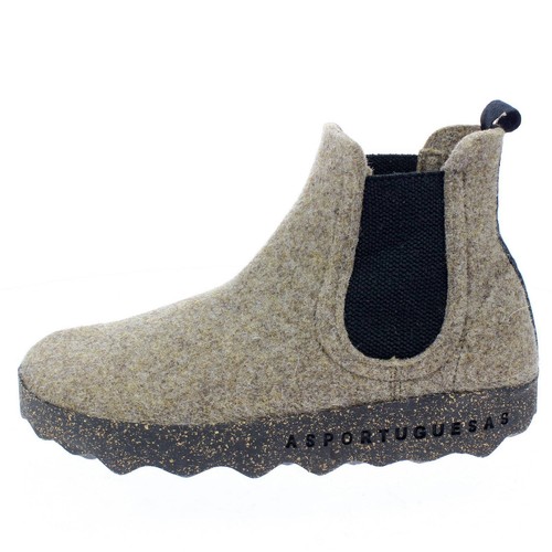 Asportuguesas Caia - Chelsea Boots Caldi In Lana Beige - Donna Scarpe Stivaletti - Imagen 3 de 4