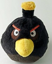 Angry Birds 6" Black Bird Bomb Bird Plush Stuffed Animal 2010 Rovio Blackbird